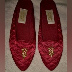 Vintage Gold Label Victoria's Secret Red Quilted Satan Slippers